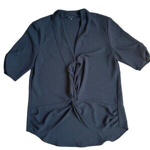1.STATE Women's Crepe Twist Front Blouse Black XS